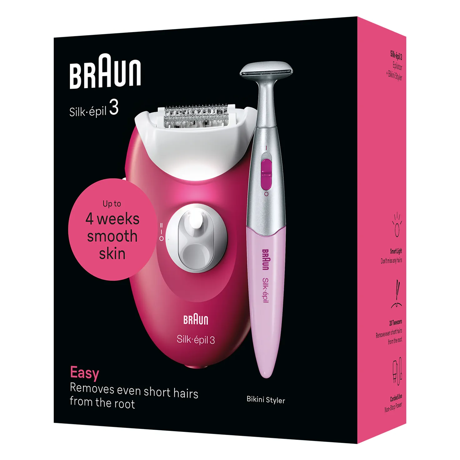 Braun Silk-&eacute;pil 3 SE3-202 Epilator, Berry