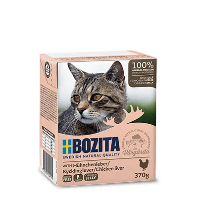Bozita Chicken Liver in Jelly, Wet food for cats, Adult, Grain-free, 370g