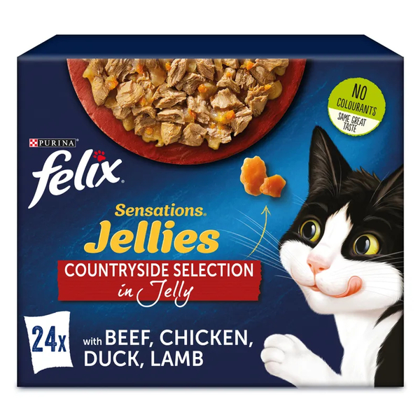 Felix Sensations Countryside Selection in Jelly, Wet food for cats, Adult, 24 x 85g