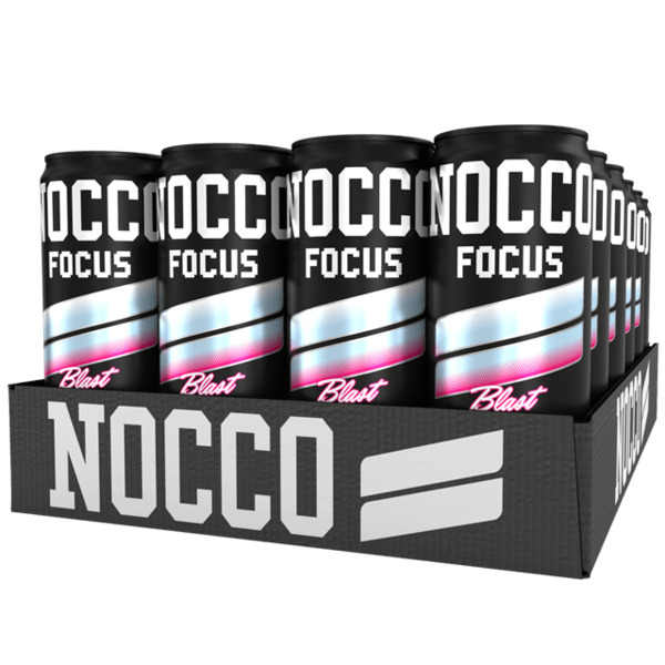 NOCCO Focus Raspberry Blast -energiajuoma 330ml 24-pack