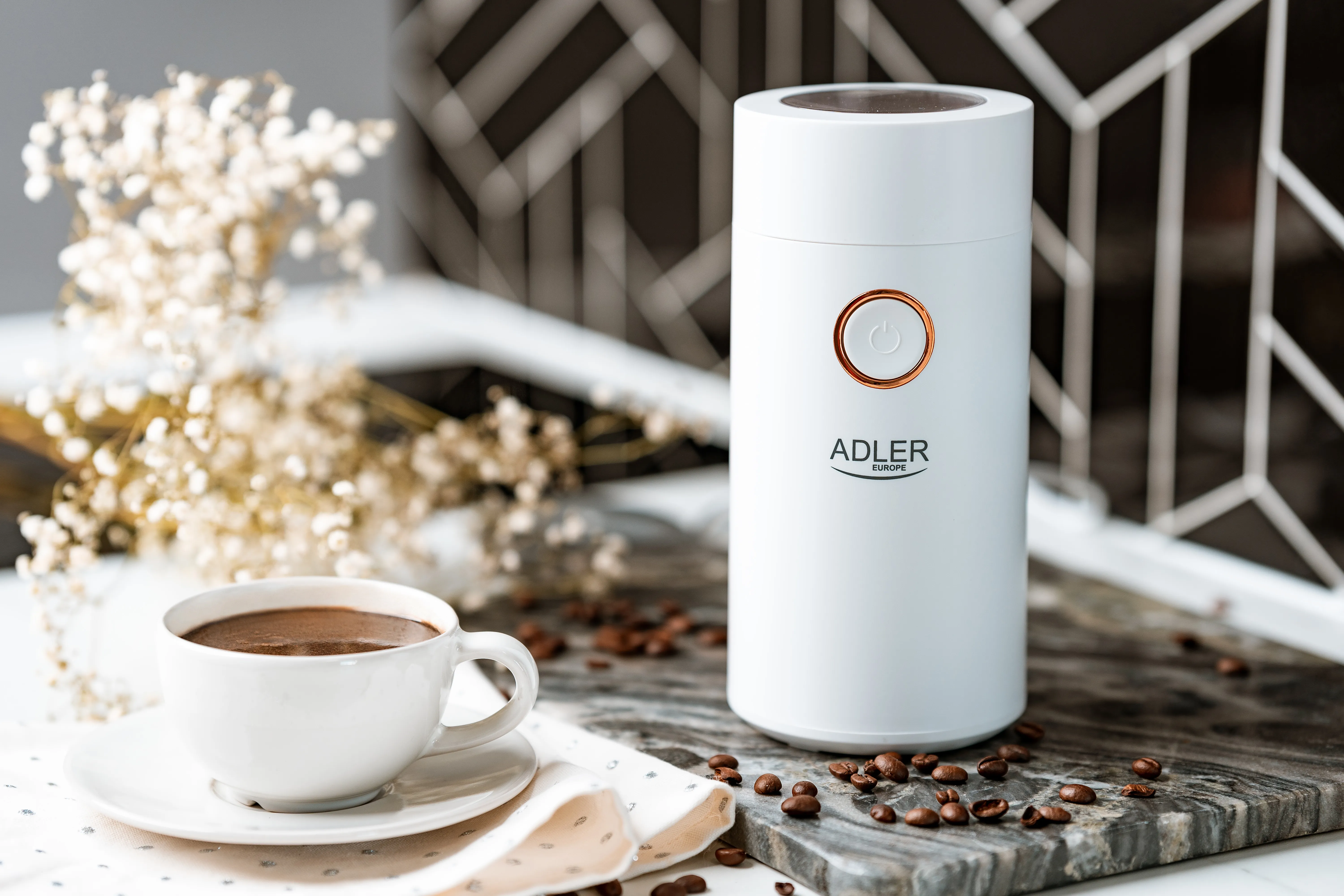 Adler AD 4446wg Coffee Grinder 75g, White