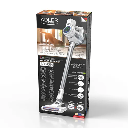 ADLER AD 7064 - skaftdammsugare, 0.6 L, 350 W, 2 Ah, p&aring;sl&ouml;s