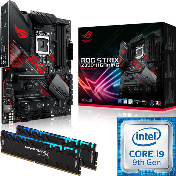Bundle + Asus ROG Strix Z390-H Gaming + Intel Core i9-9900K 3.60GHz + Kingston 16GB HyperX Predator DDR4
