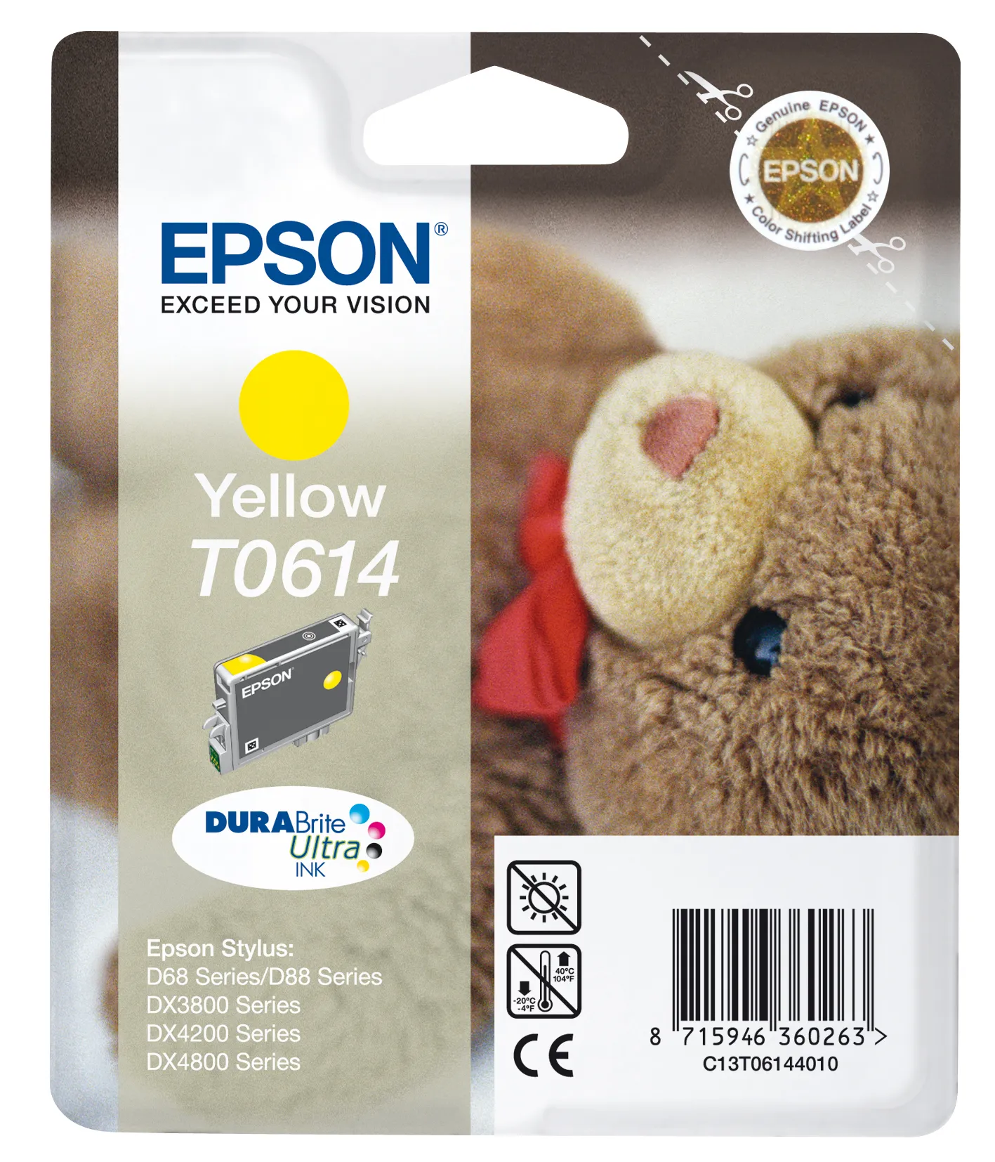 Epson DURABrite Ultra T0614 -mustekasetti, 8 ml, keltainen