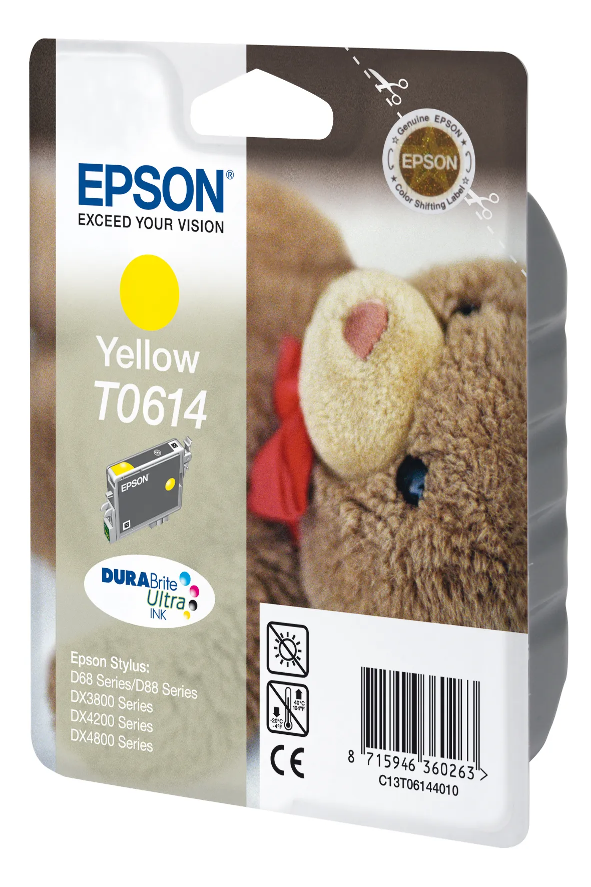 Epson DURABrite Ultra T0614 -mustekasetti, 8 ml, keltainen
