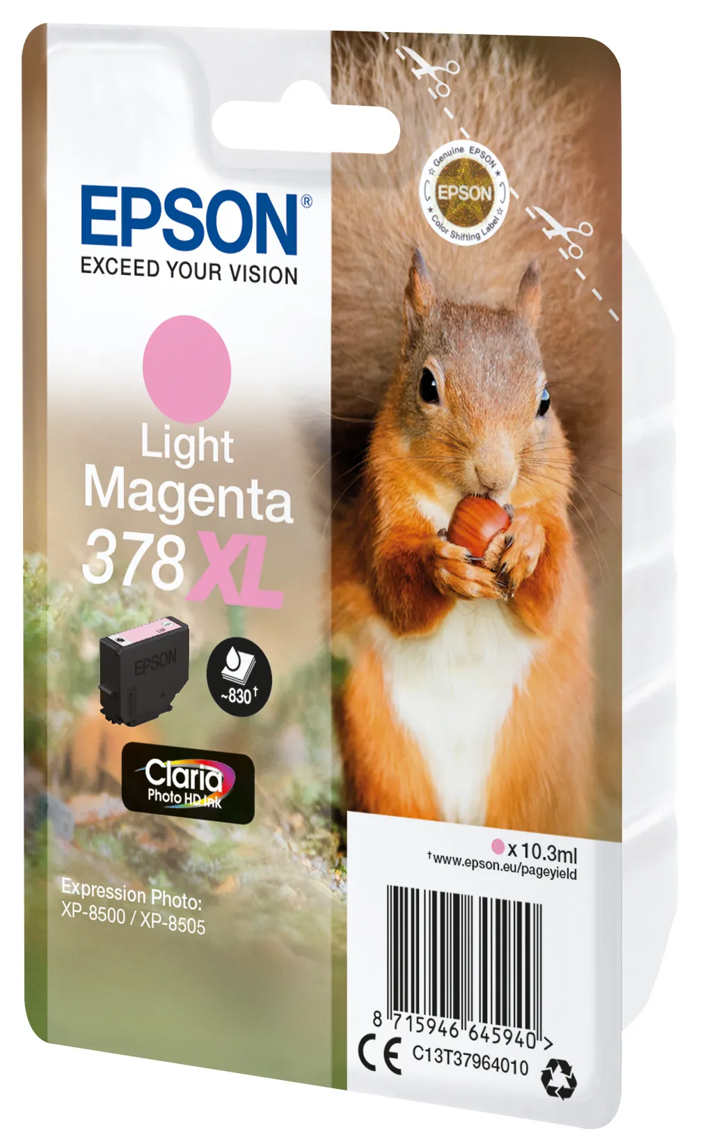 Epson 378XL-mustekasetti, 10.3 ml, vaaleanmagenta
