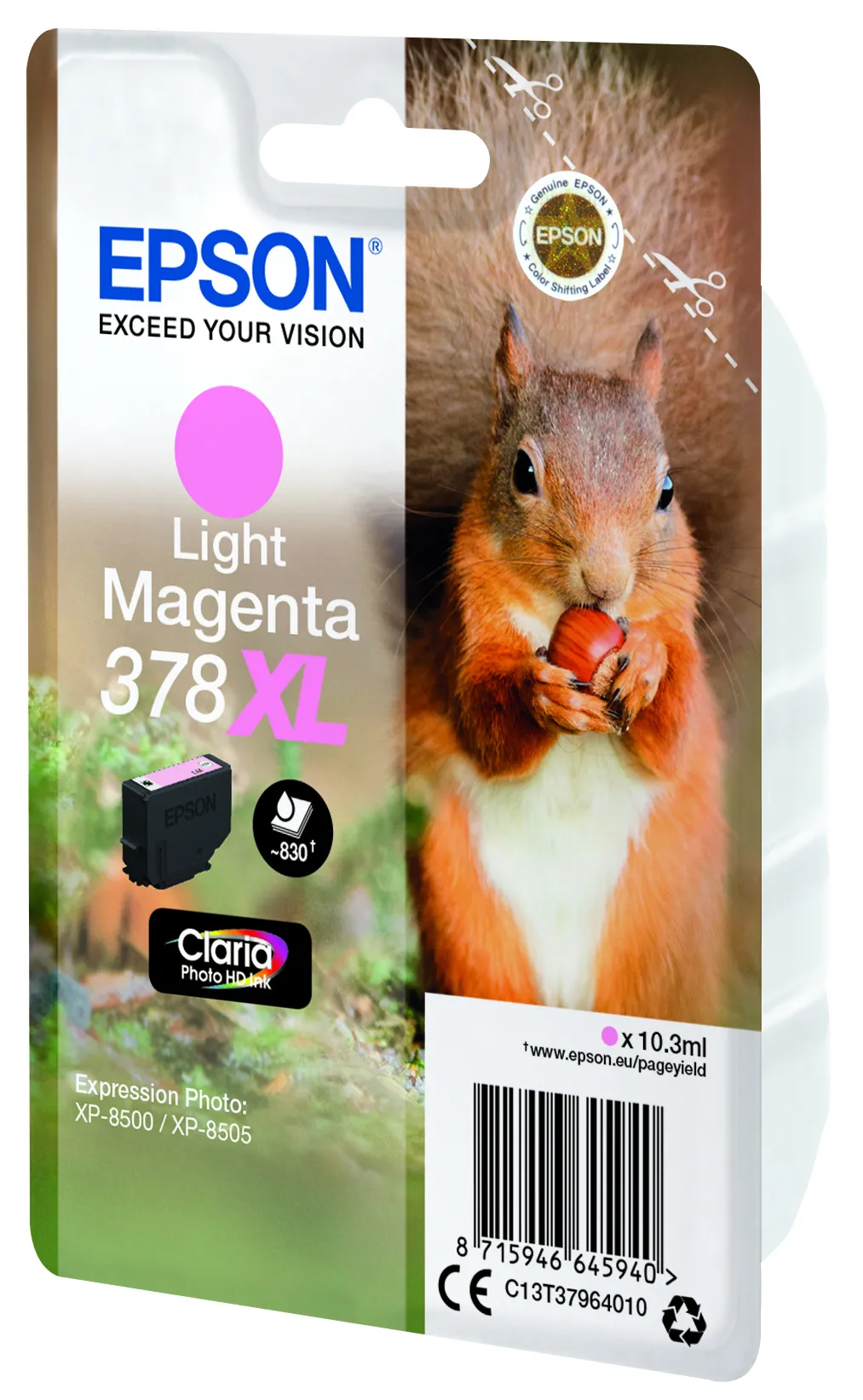 Epson 378XL-mustekasetti, 10.3 ml, vaaleanmagenta
