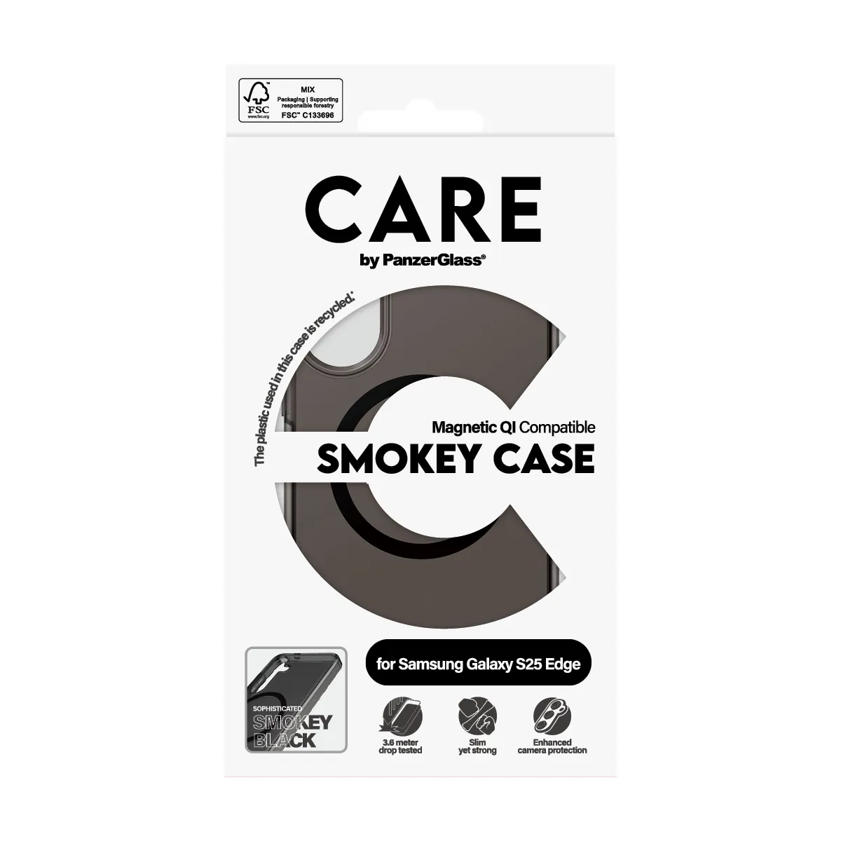 CARE by PanzerGlass Urban Combat Case for Galaxy S25, Smokey Black