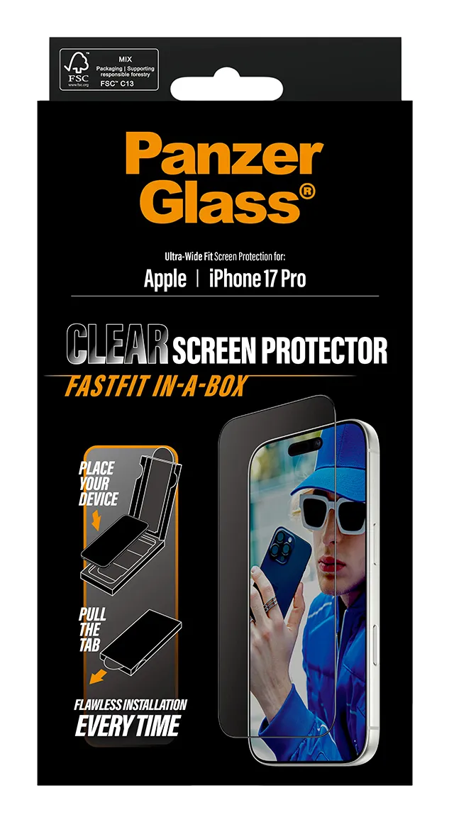 PanzerGlass Ultra-Wide Fit Fastfit iPhone 17 Pro - Screen Protector