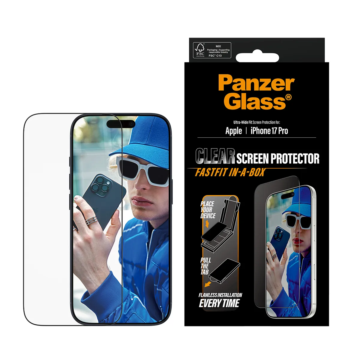 PanzerGlass Ultra-Wide Fit Fastfit iPhone 17 Pro - Screen Protector