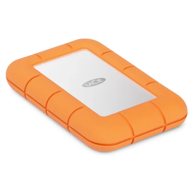LaCie Rugged SSD4 1TB External SSD with USB-C, Rugged, for console gaming, Grey, Orange