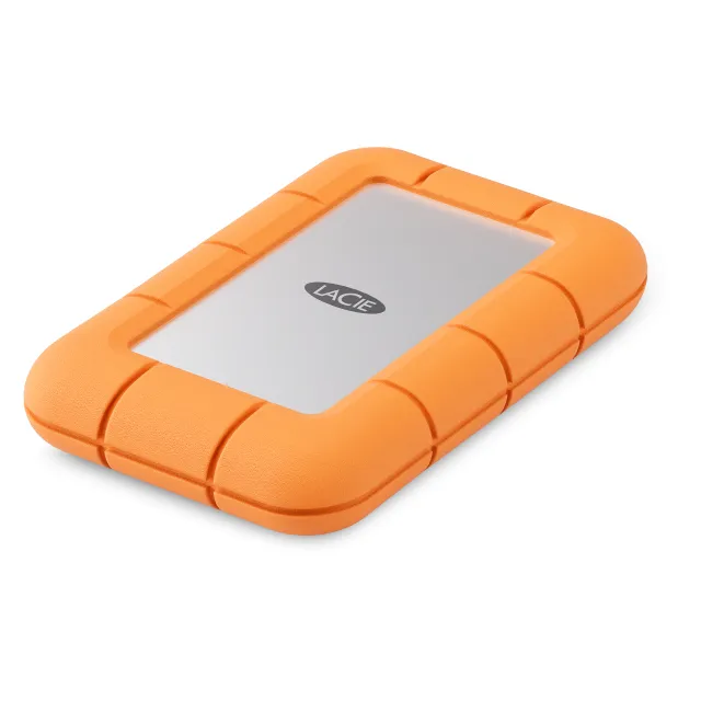 LaCie Rugged SSD4 1TB External SSD with USB-C, Rugged, for console gaming, Grey, Orange