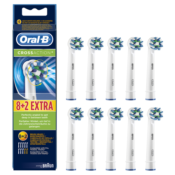 Oral-B CrossAction - borsthuvuden, 10 st