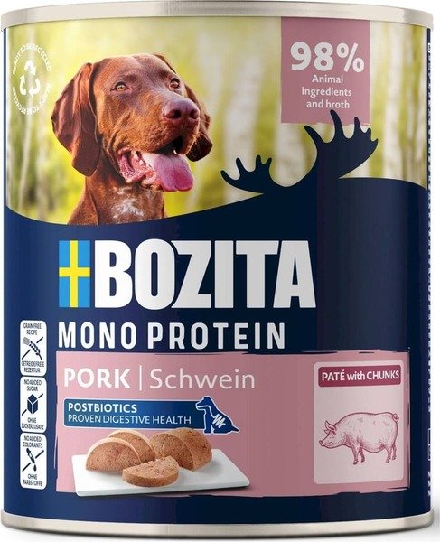 Bozita Monoprotein Pate Pork, Wet food for dogs, Adult, 800g