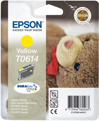 EPSON Tinte Yellow T0614 1 x 8 ml DURABrite Ultra zu Stylus D68/88/88+/DX3800/3850/3850+/4200/4250/4800/4850/4850+