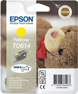 EPSON Tinte Yellow T0614 1 x 8 ml DURABrite Ultra zu Stylus D68/88/88+/DX3800/3850/3850+/4200/4250/4800/4850/4850+