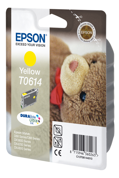 EPSON Tinte Yellow T0614 1 x 8 ml DURABrite Ultra zu Stylus D68/88/88+/DX3800/3850/3850+/4200/4250/4800/4850/4850+