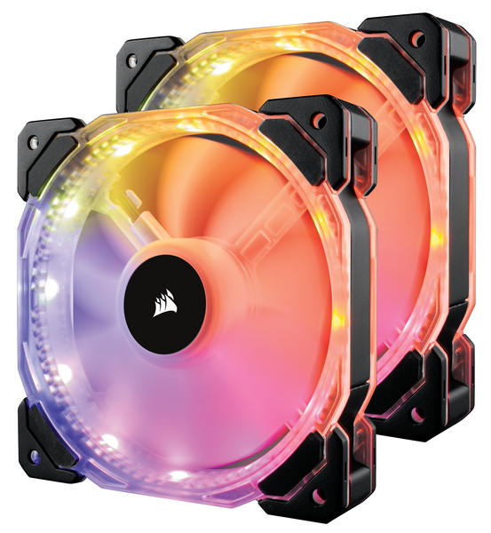 Corsair Fan, HD140 RGB LED Dual Fans With Controller - Fan