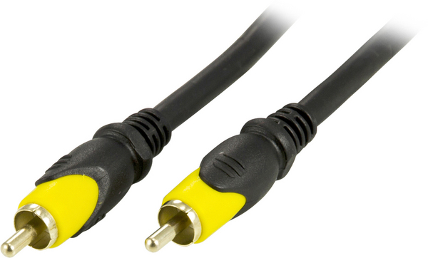 DELTACO, kompositvideokabel, 1xRCA ha - ha, guldpl&auml;terad, 2m