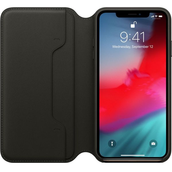 Apple iPhone XS Max ‑nahkakotelo, musta