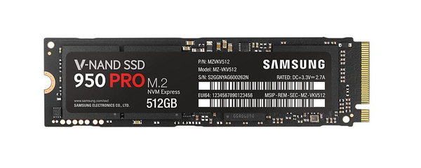 Samsung 950 PRO / M.2 / 512GB / R 2500 MB/s / W 1500 MB/s