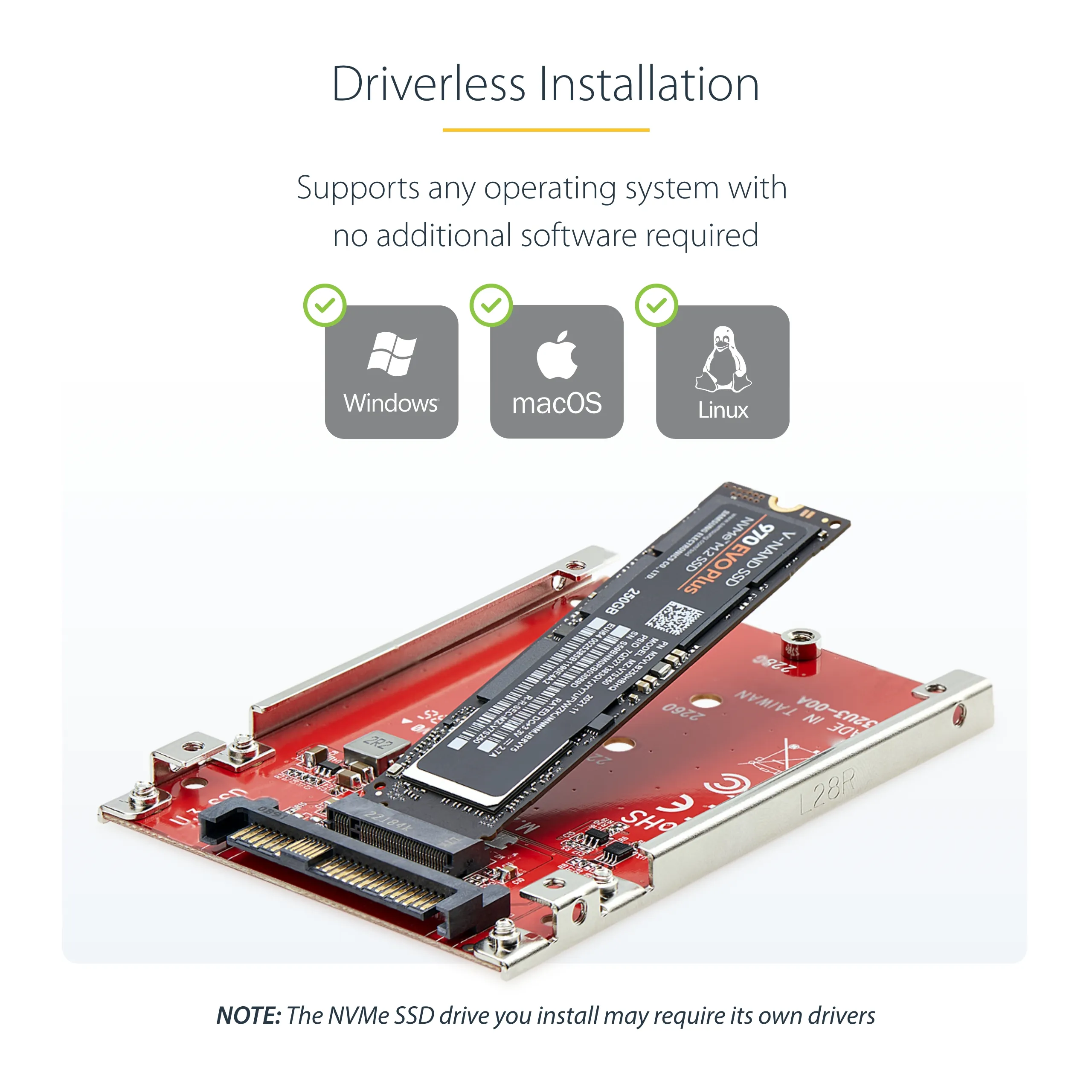 M.2 to U.3 Adapter For M.2 NVMe SSDs