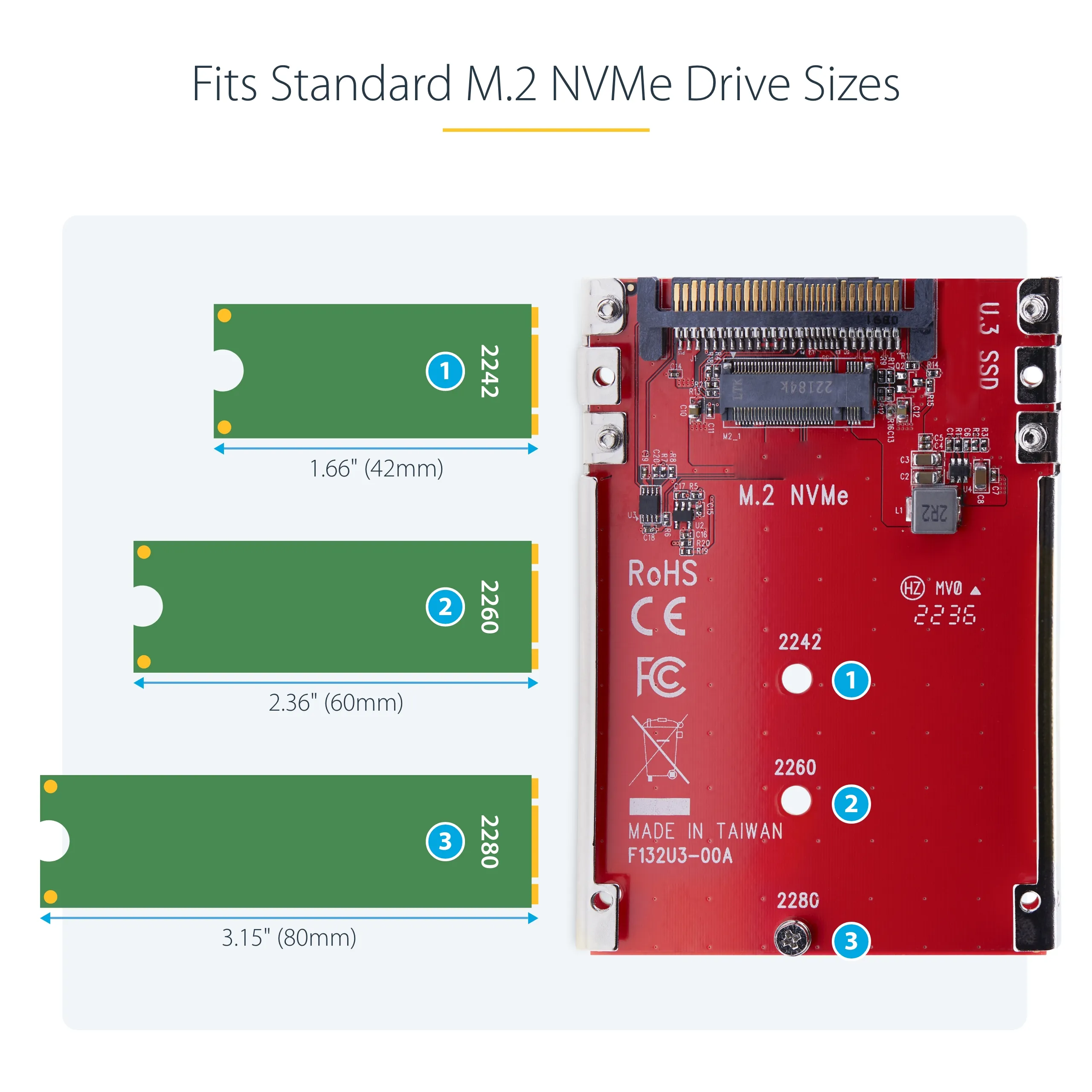 M.2 to U.3 Adapter For M.2 NVMe SSDs