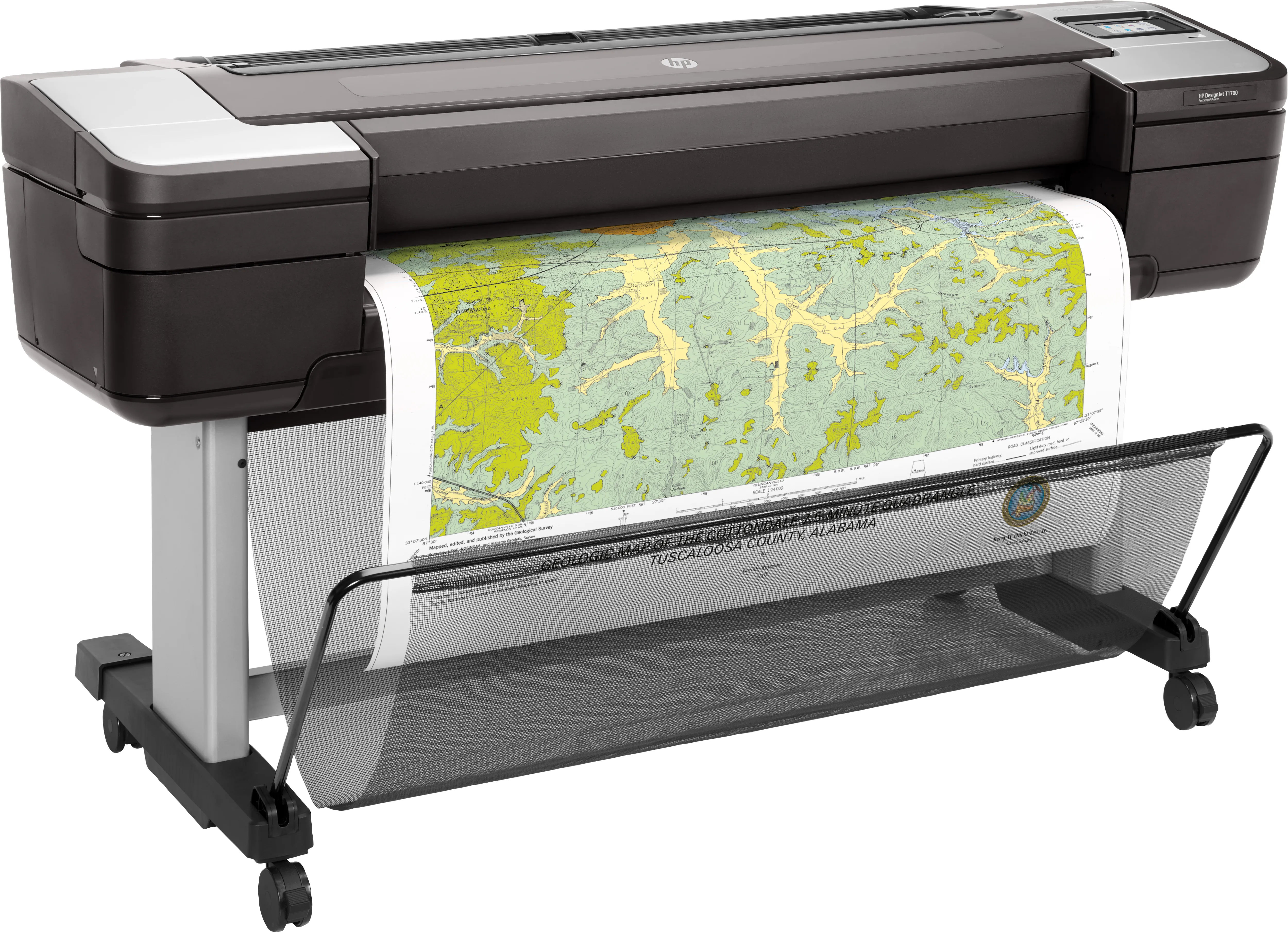 HP DesignJet T1700 PostScript - 44&quot; suurkokotulostin - v&auml;ri - mustesuihku - 1118 x 1676 mm - 2400 x 1200 pistett&auml;/tuuma - jopa 0.55 min/sivu - Gigabit LAN, USB