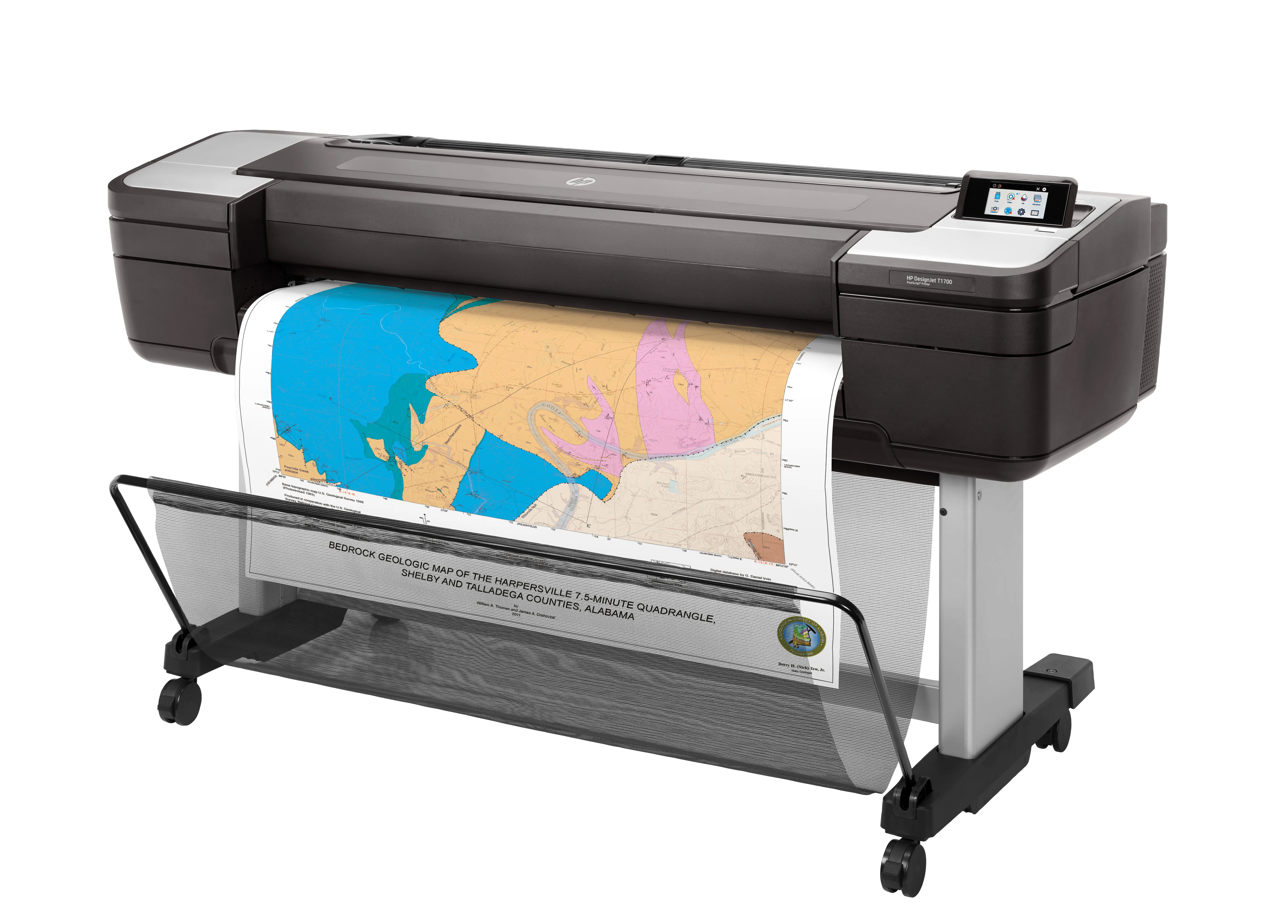 HP DesignJet T1700 PostScript - 44&quot; suurkokotulostin - v&auml;ri - mustesuihku - 1118 x 1676 mm - 2400 x 1200 pistett&auml;/tuuma - jopa 0.55 min/sivu - Gigabit LAN, USB