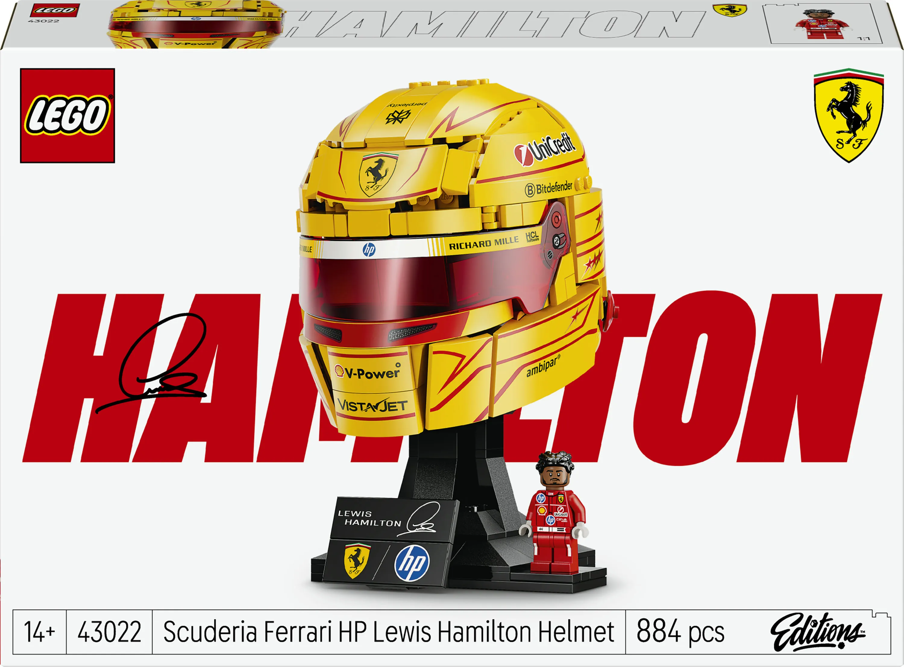 LEGO Formula 1 Editions Scuderia Ferrari HP Helmet &ndash; Lewis Hamilton 43022
