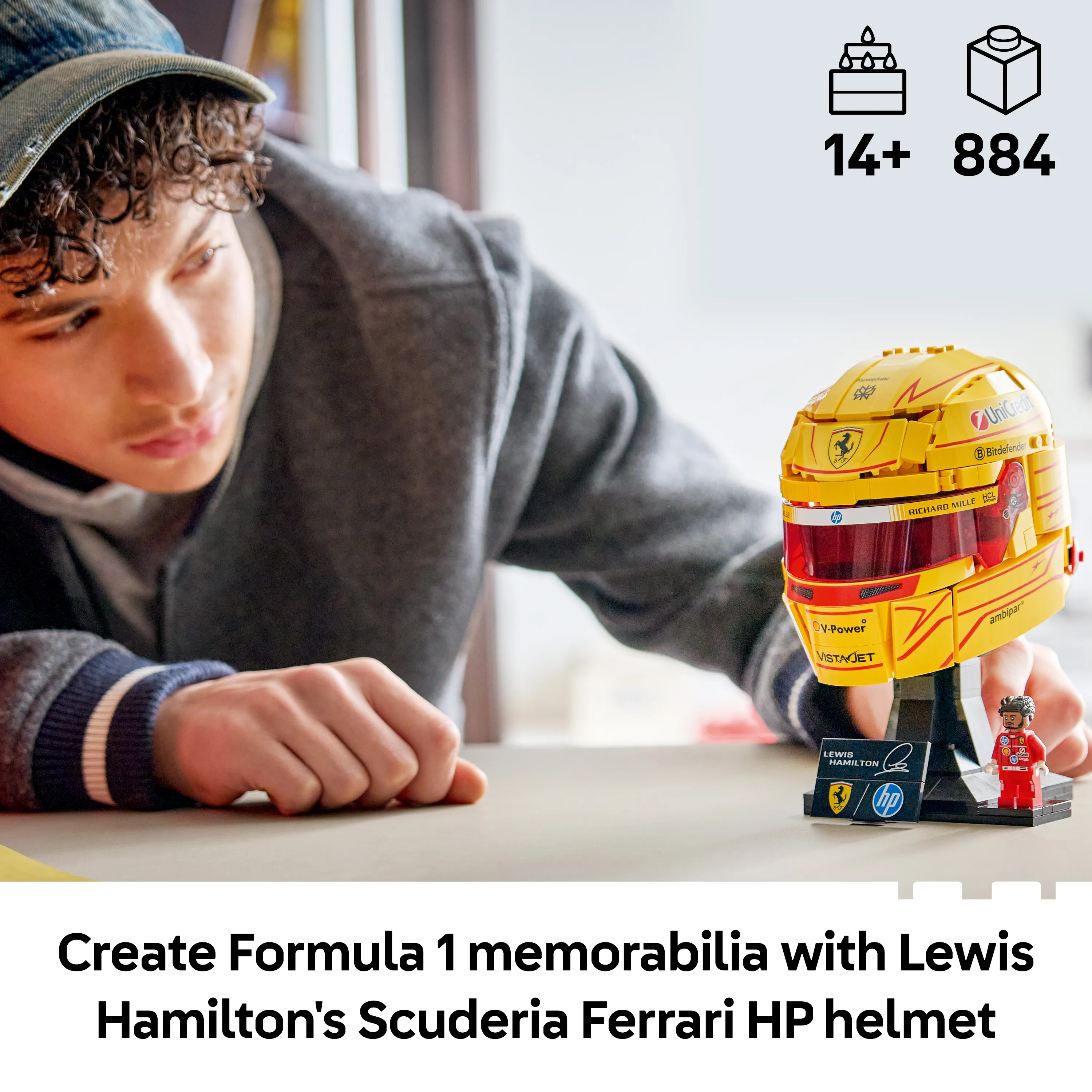 LEGO Formula 1 Editions Scuderia Ferrari HP Helmet &ndash; Lewis Hamilton 43022