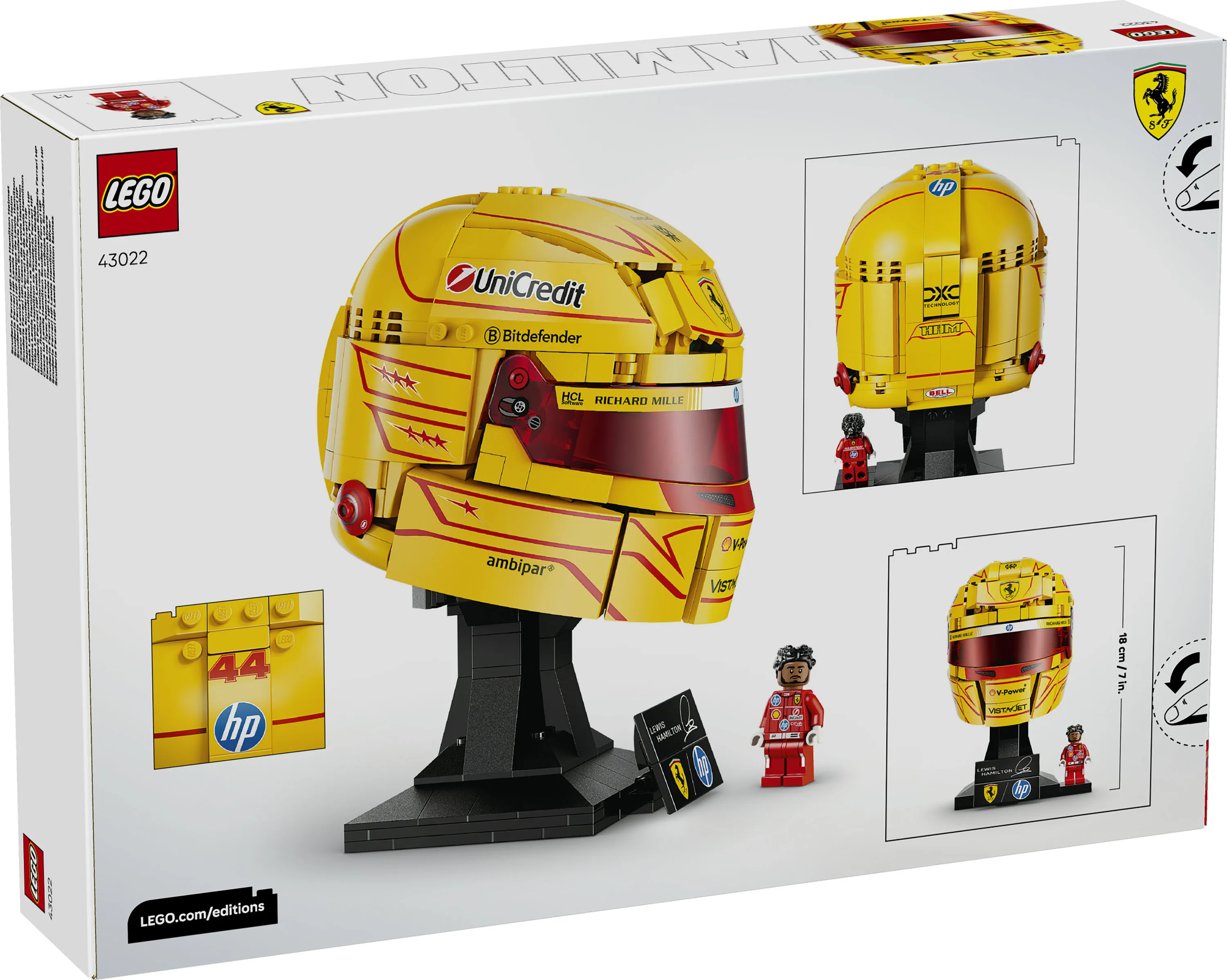 LEGO Formula 1 Editions Scuderia Ferrari HP Helmet &ndash; Lewis Hamilton 43022