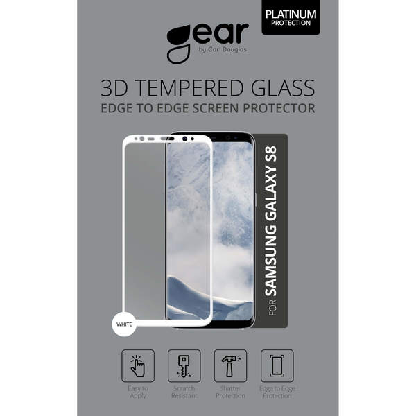 GEAR Karaistu lasi Asahi Samsung S8 5,8&quot; Full Fit White