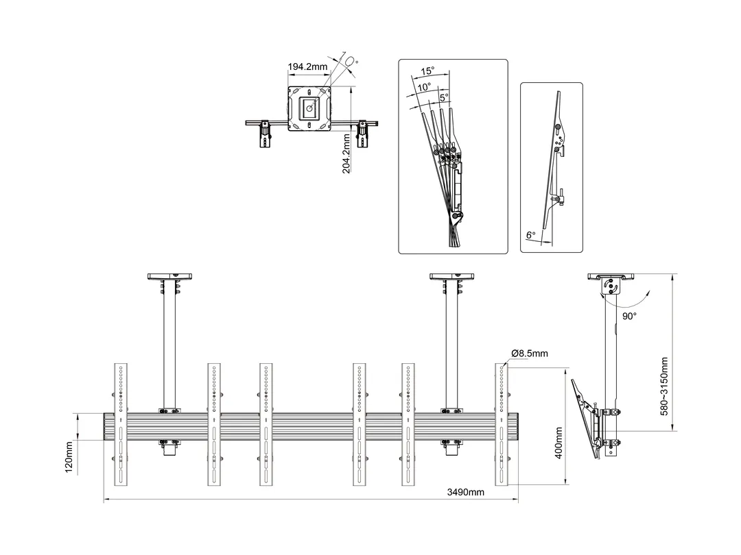 M Menu Board Mount Pro MBC3X1U