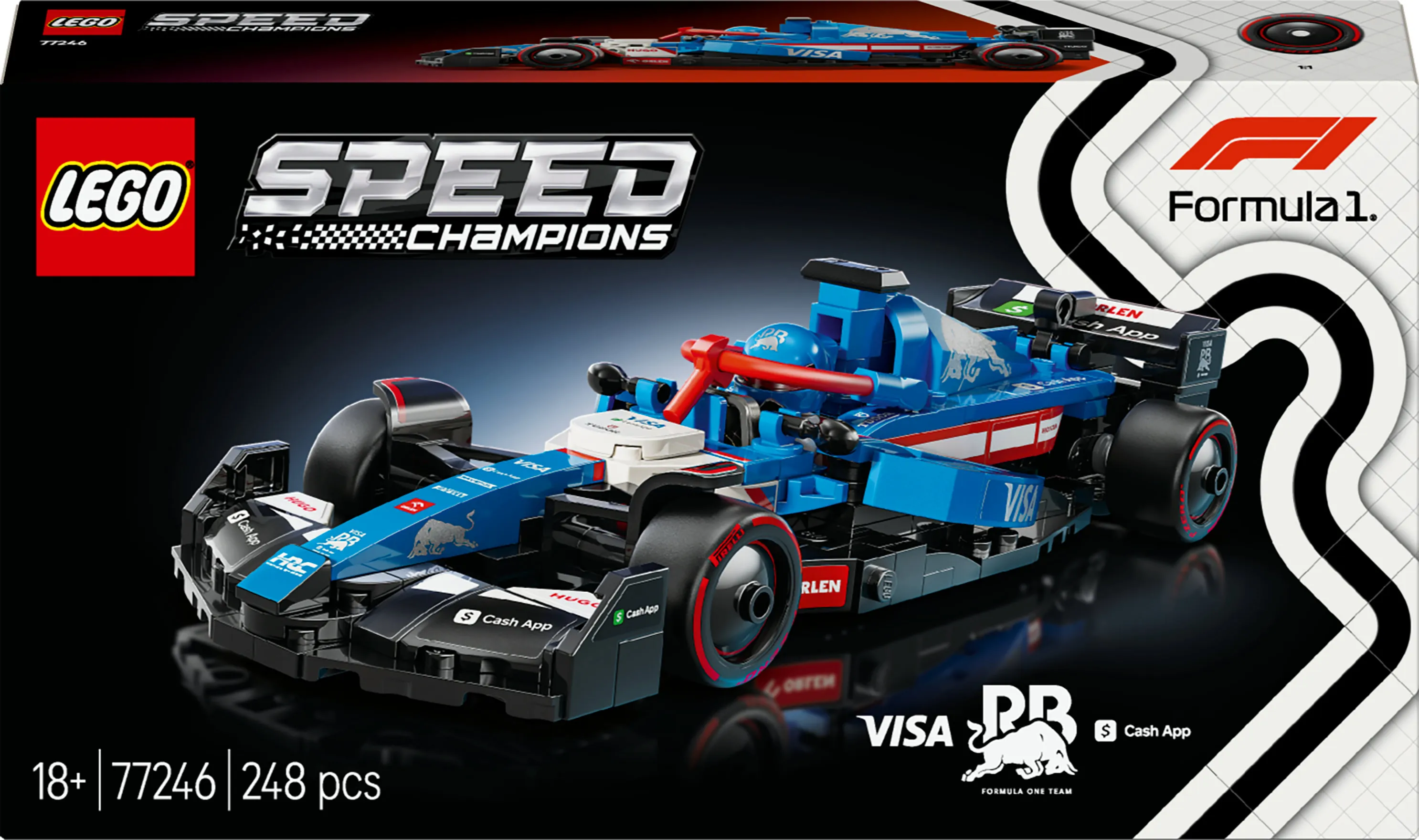 LEGO Speed Champions Visa Cash App RB VCARB 01 F1 racerbil 77246