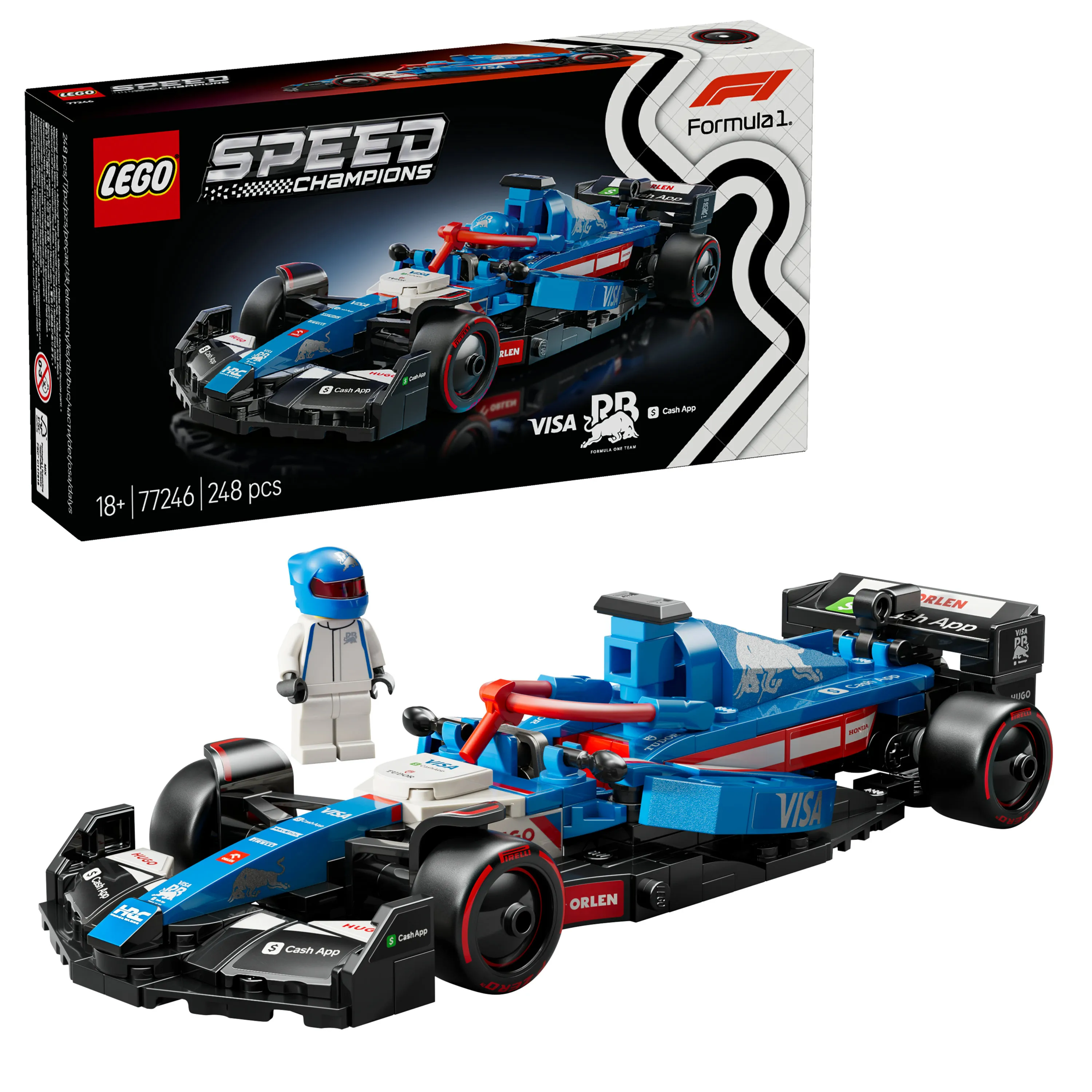 LEGO Speed Champions Visa Cash App RB VCARB 01 F1 racerbil 77246