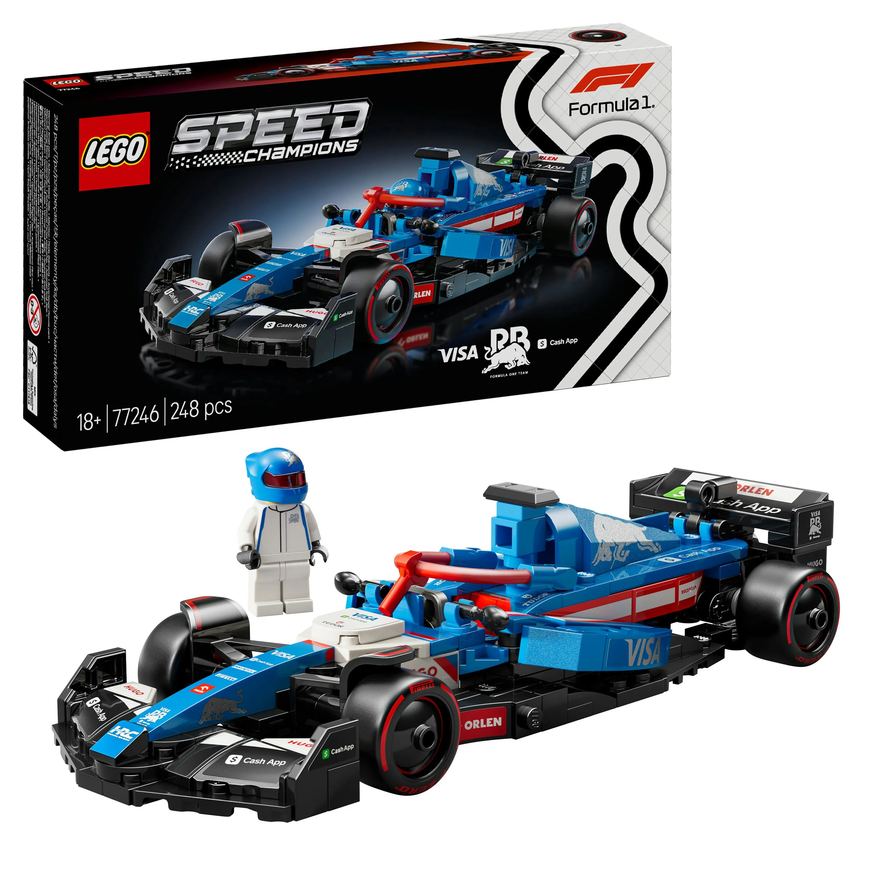 LEGO Speed Champions Visa Cash App RB VCARB 01 F1 racerbil 77246
