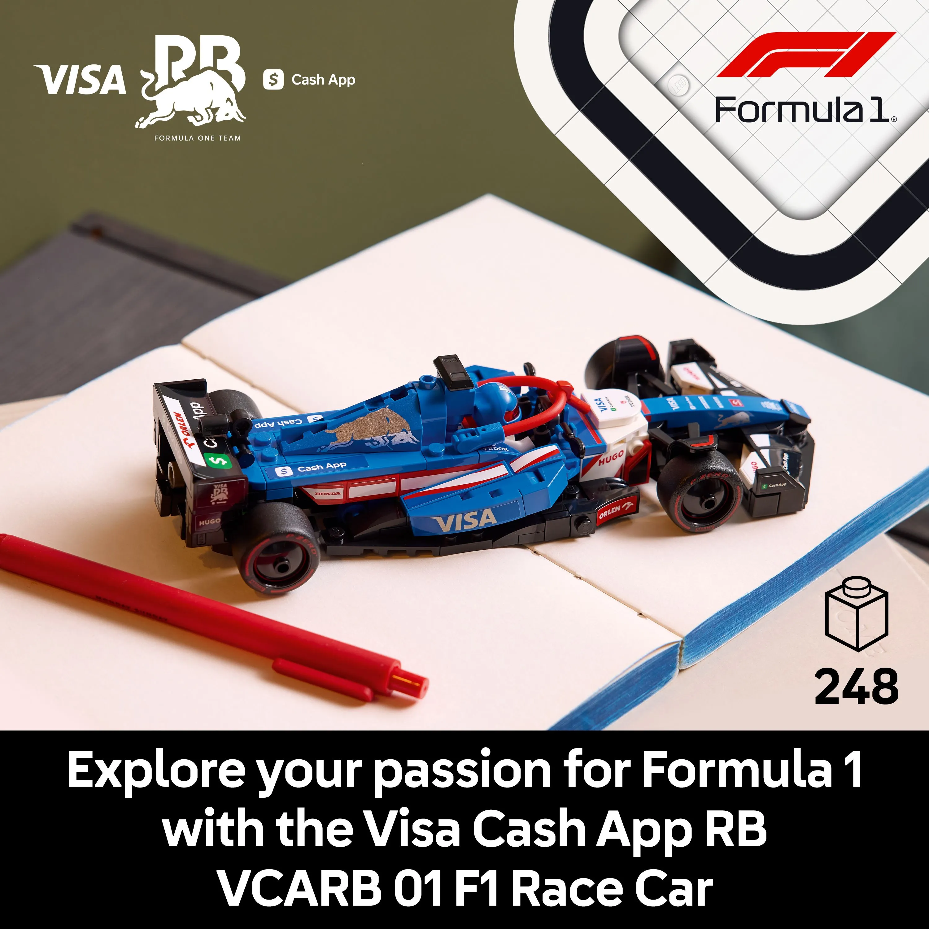 LEGO Speed Champions Visa Cash App RB VCARB 01 F1 racerbil 77246
