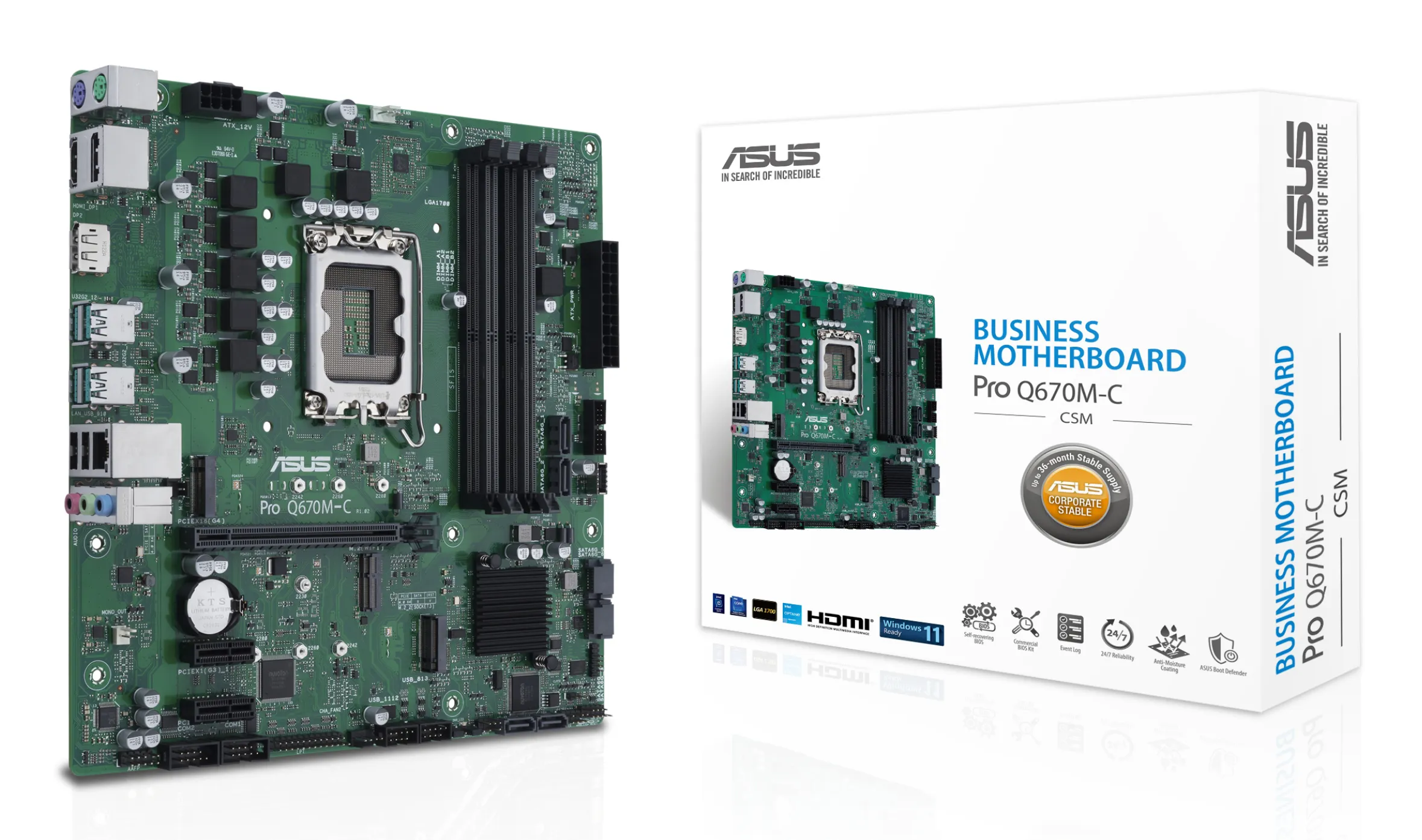 ASUS PRO Q670M-C-CSM LGA1700 4xDDR5 microATX 6xSATA MB 2xM.2 1xHDMI 2xDP