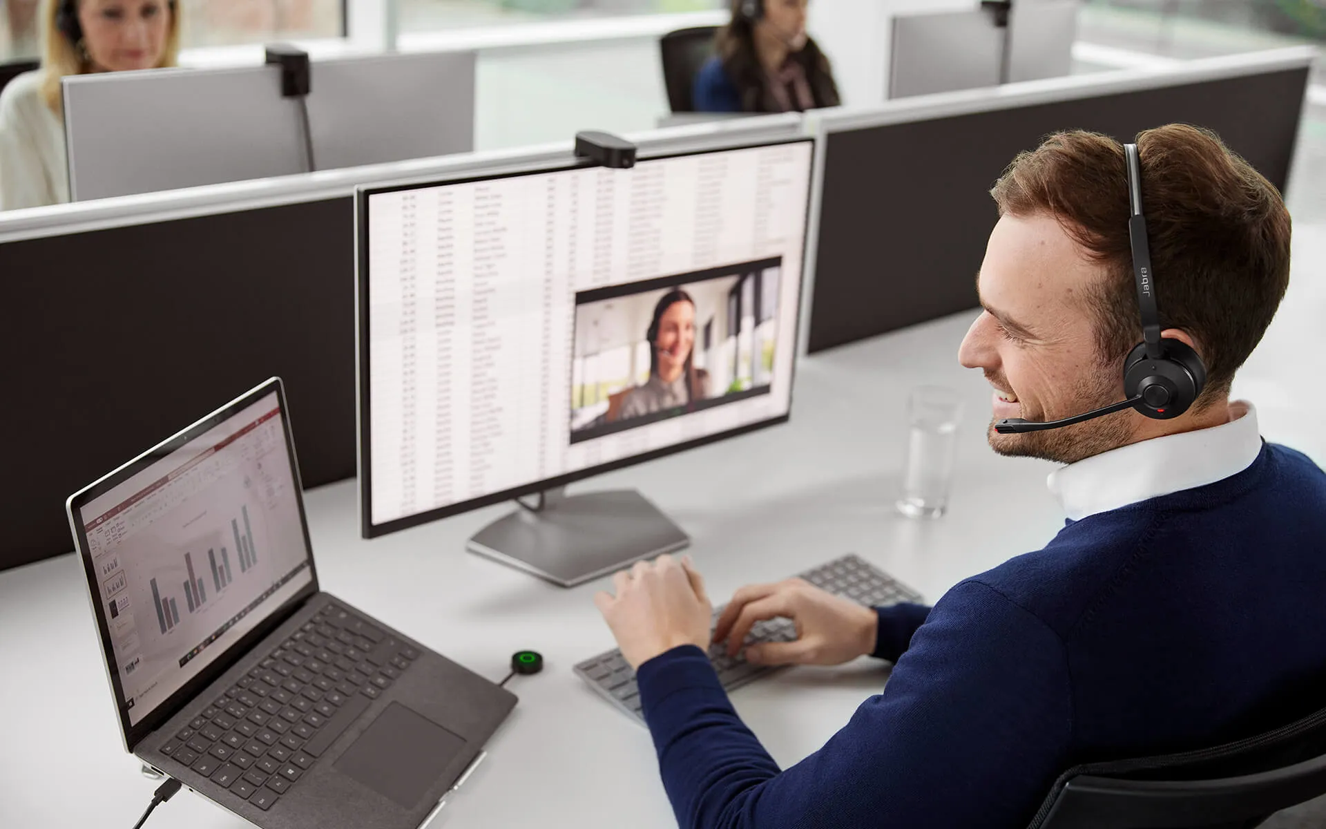 Jabra Engage 55 MS Wireless Stereo Headset with USB-A adapter, Black