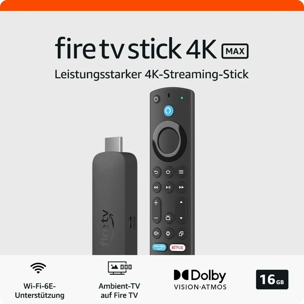 Amazon Fire TV Stick 4K Max (2nd Gen) (2023) mediaspelare, 16 GB, Svart