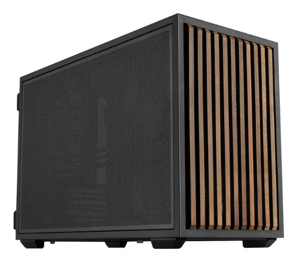 Lian Li B4-1X Vertical AeroDeck Mini-Tower Case with window, Black / Walnut