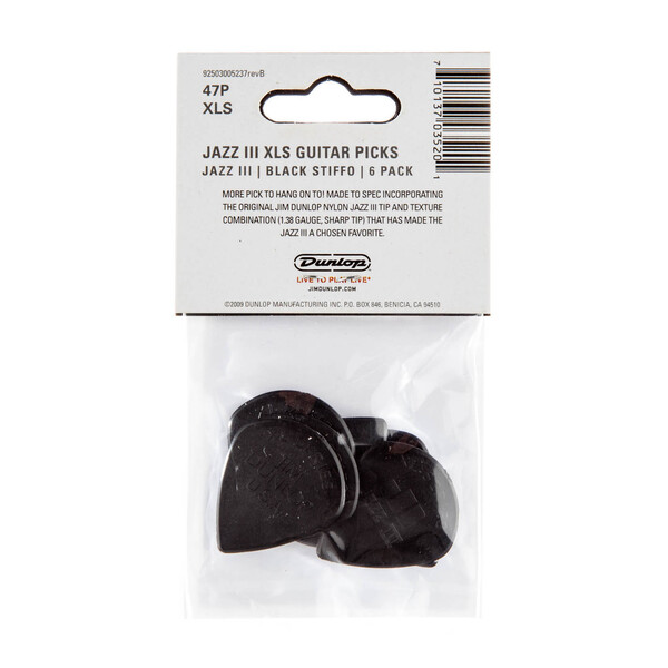 Dunlop Jazz III XL, Stiffo Pick (6pcs)