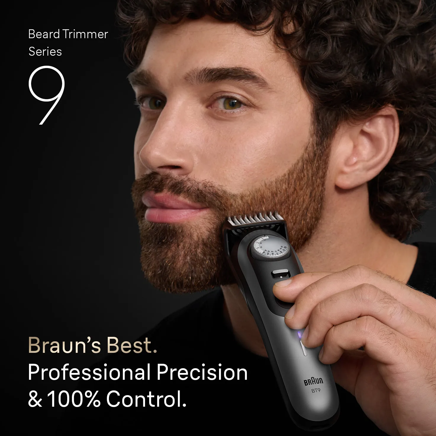 Braun Series 9 BT9560 Wet &amp; Dry Beard Trimmer, Satin Chrome