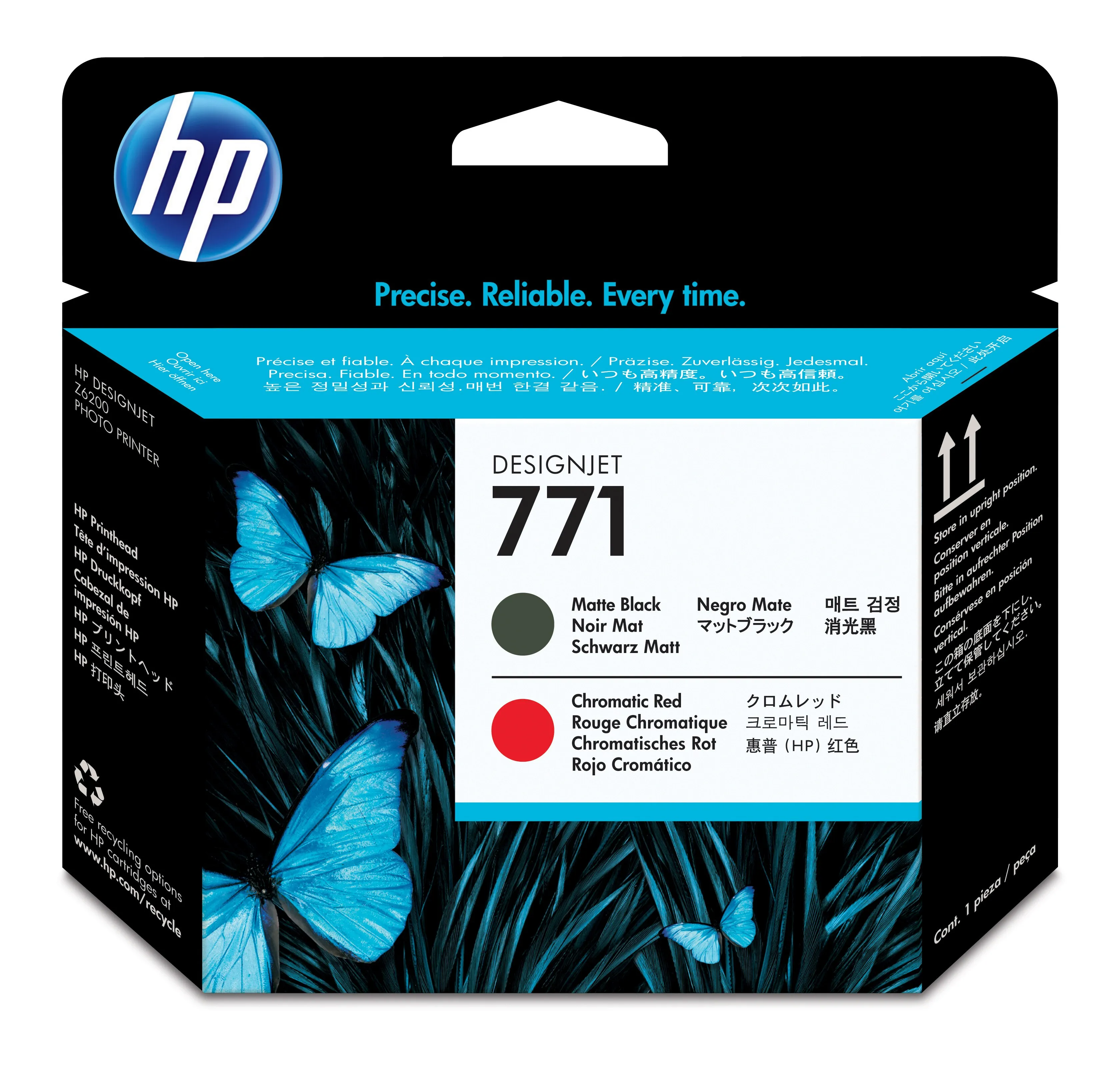 HP 771 - Himme&auml; musta, kromaattinen punainen - tulostinp&auml;&auml; malleihin DesignJet Z6200, Z6600 Production Printer, Z6800 Photo Production Printer
