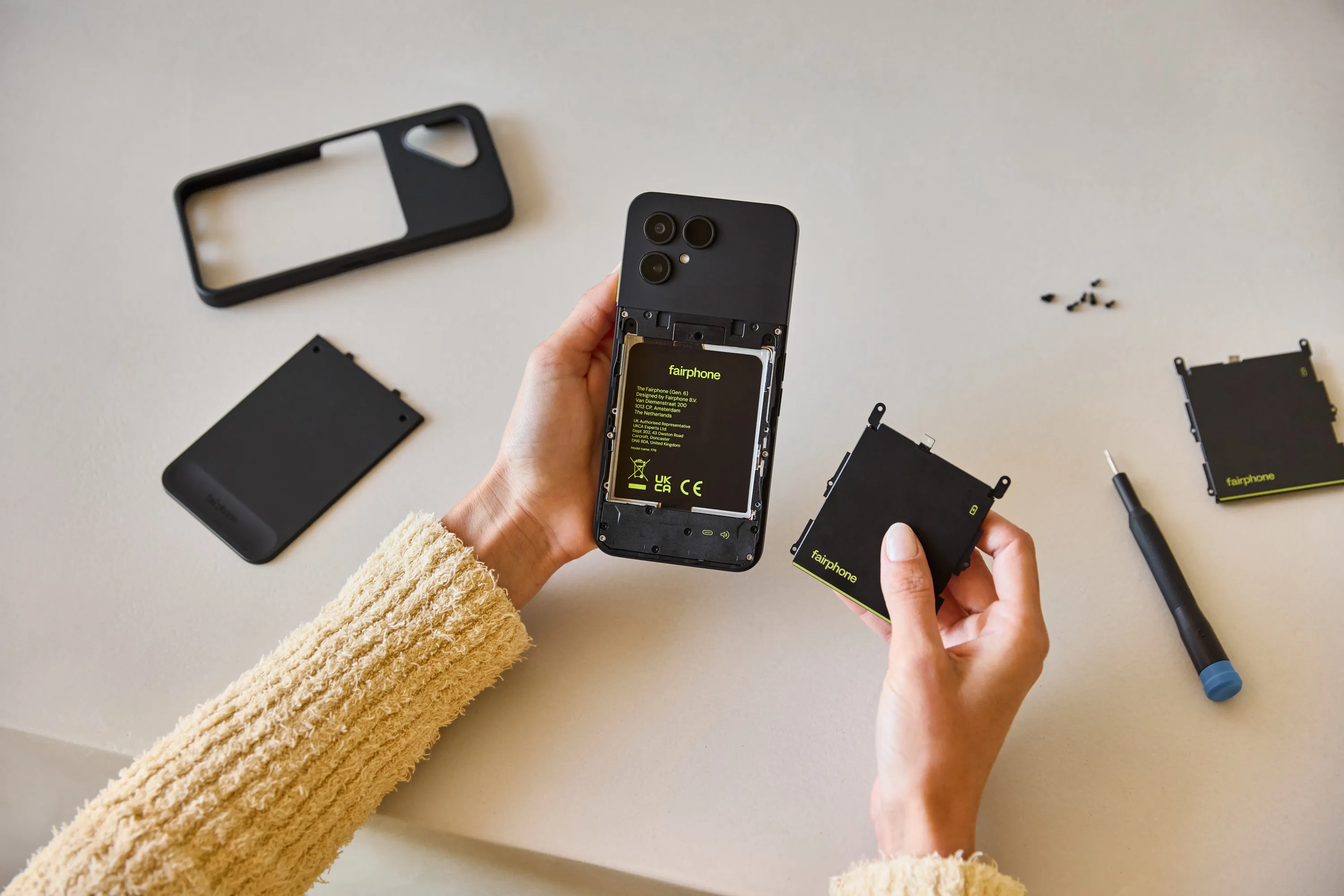Fairphone Gen. 6 8/256 Gt -puhelin, Horizon Black