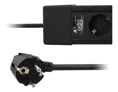 Deltaco GT-198 8 outlets Power Strip, 3m, Black