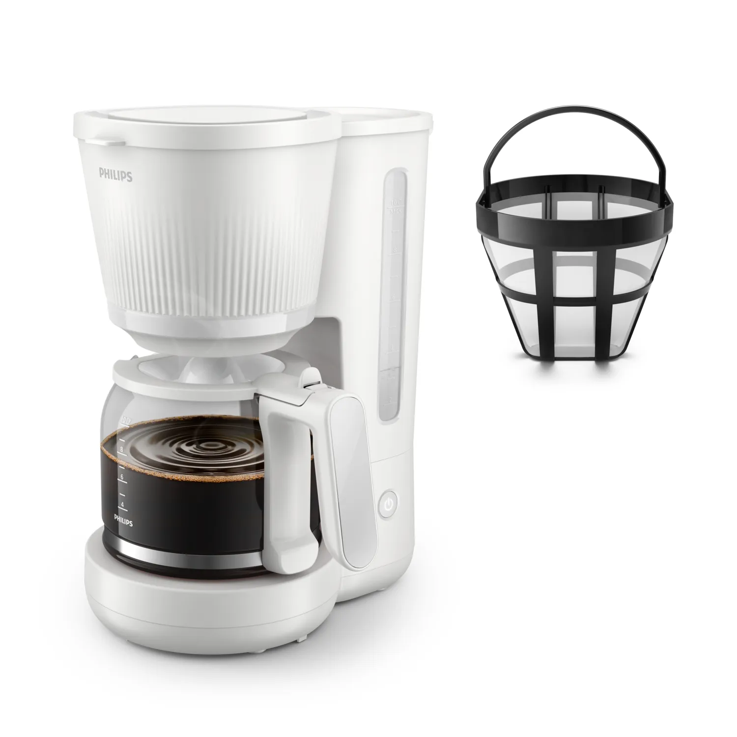 Philips Serie 3000 -kahvinkeitin, Arctic White, 10 kuppia
