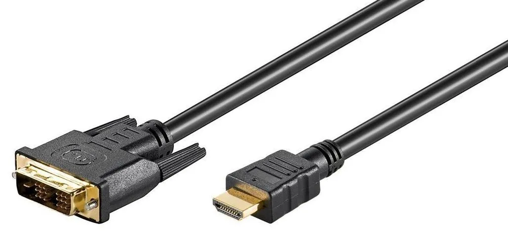 MicroConnect HDMI &ndash; DVI-D - kabel, 2 m, Svart