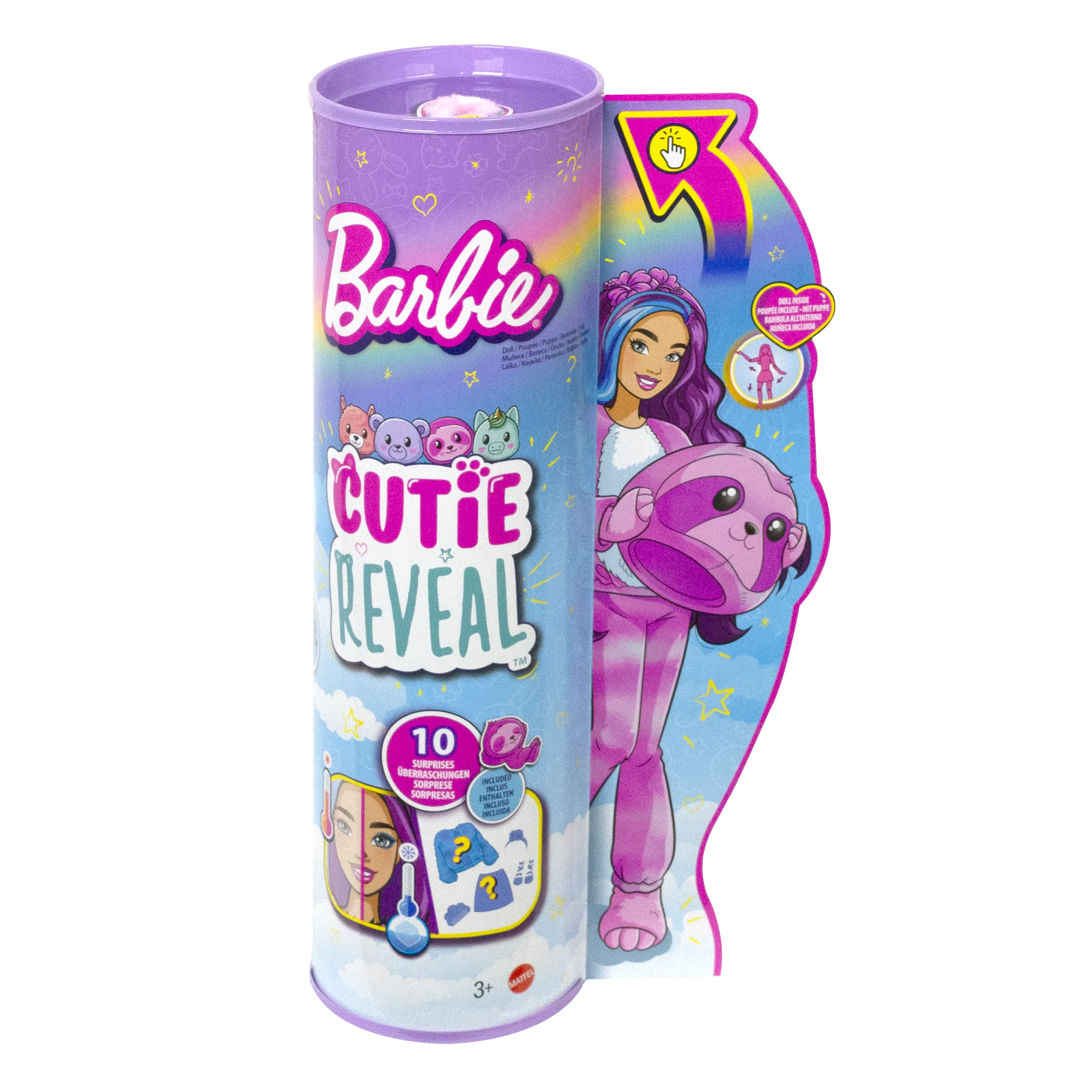 Mattel Barbie Cutie Reveal Dreamland Fantasy Doll Sloth and 10 Surprises
